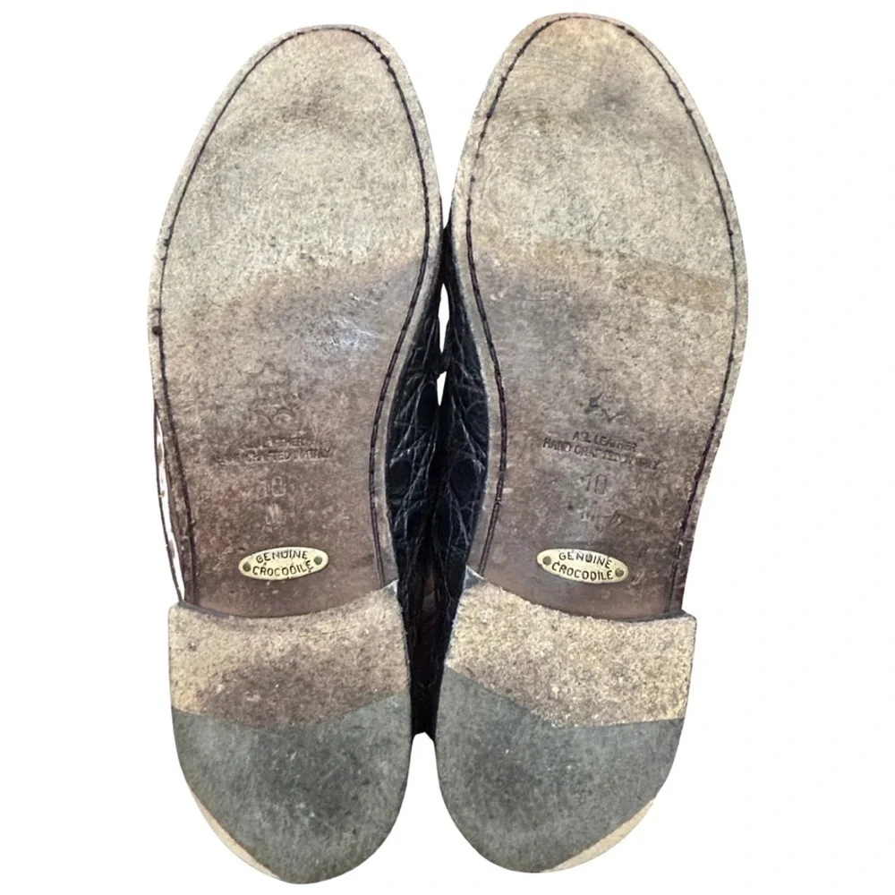Zelli Genuine Crocodile Loafers | Handcrafted in Italy | Size 10 M
